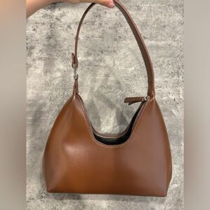 Brown Faux Leather Handbag